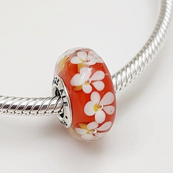 Pandora Murano Glass Tropical Flower Charm - Picture 2 of 4
